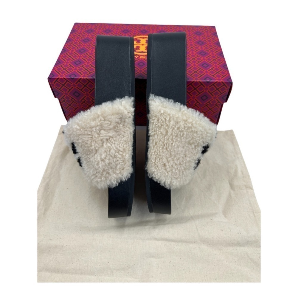 ✨ Tory Burch Faux-Shearling Double T Flatform Slides | NWT | Size 5 - Picture 10 of 15